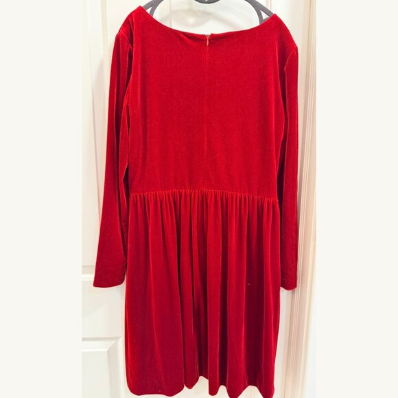 Alex Marie Red Velvet Long Sleeve Fit & Flare Dress Size 12 - Picture 6 of 10